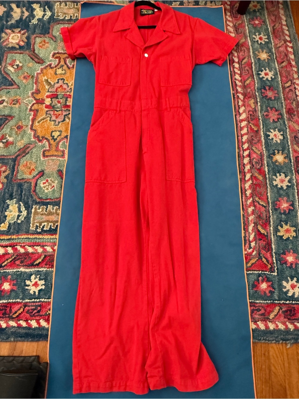 Big Bud Press Short Sleeve Jumpsuit -  Large Mustang Red